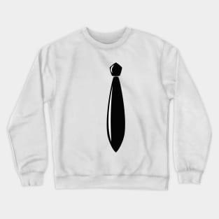 Shiny Black Tie Crewneck Sweatshirt